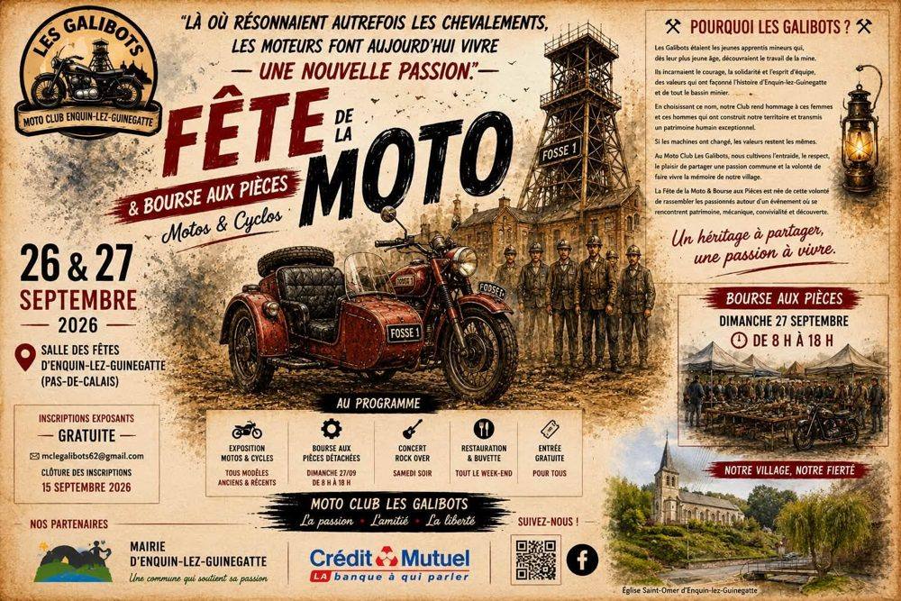 Affiche Fête de la Moto et Bourse aux pièces